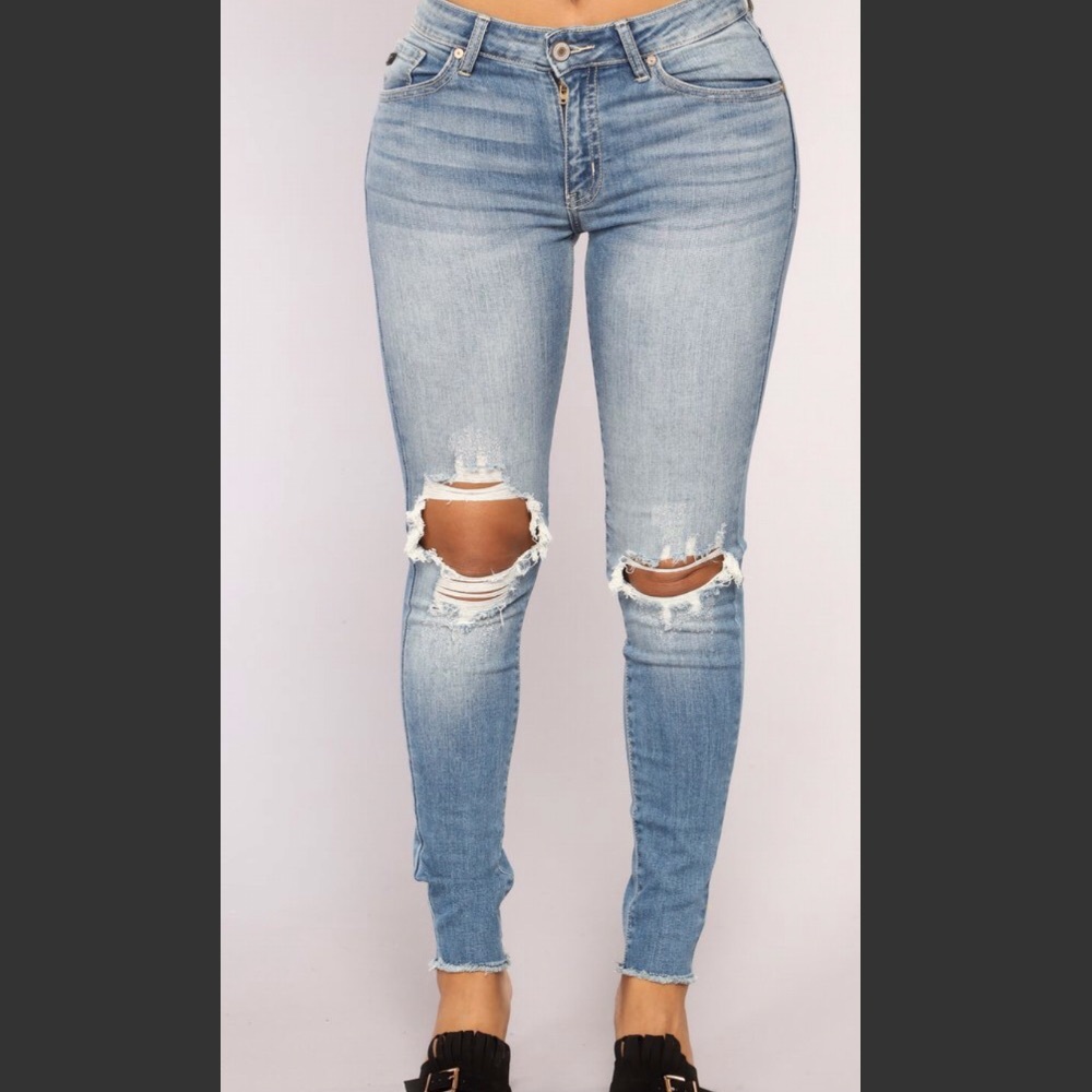 Fashion Nova Skinny Faded Ripped Jeans, brand new